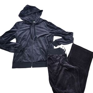 Bobbie Brooks Black Velour Lounge Set